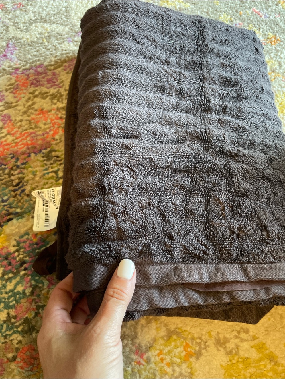New IKEA Dark Brown Plush Bath Towels Set of 3 Flodalen chocolate